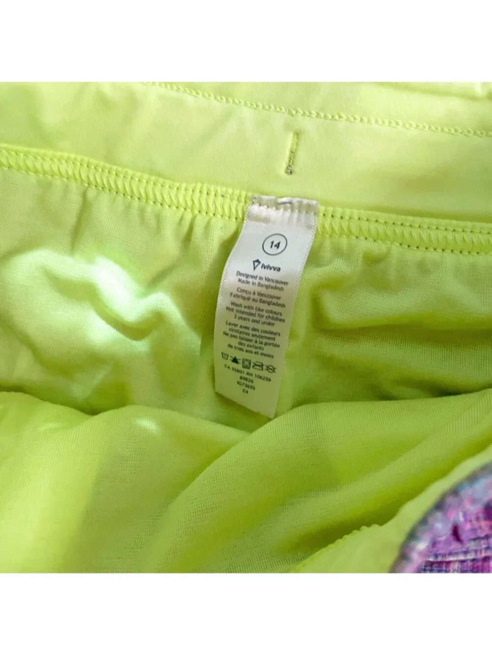 Ivivva Purple Play Away Shorts, Size 14